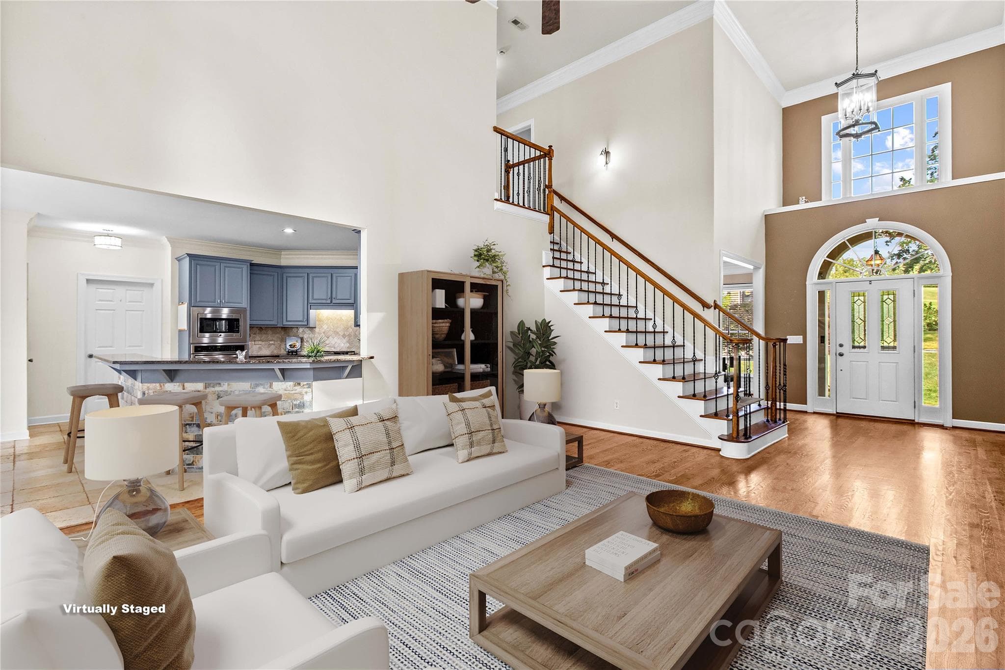 Virtually staged great room - 12822 Cadgwith Cove Drive, Huntersville