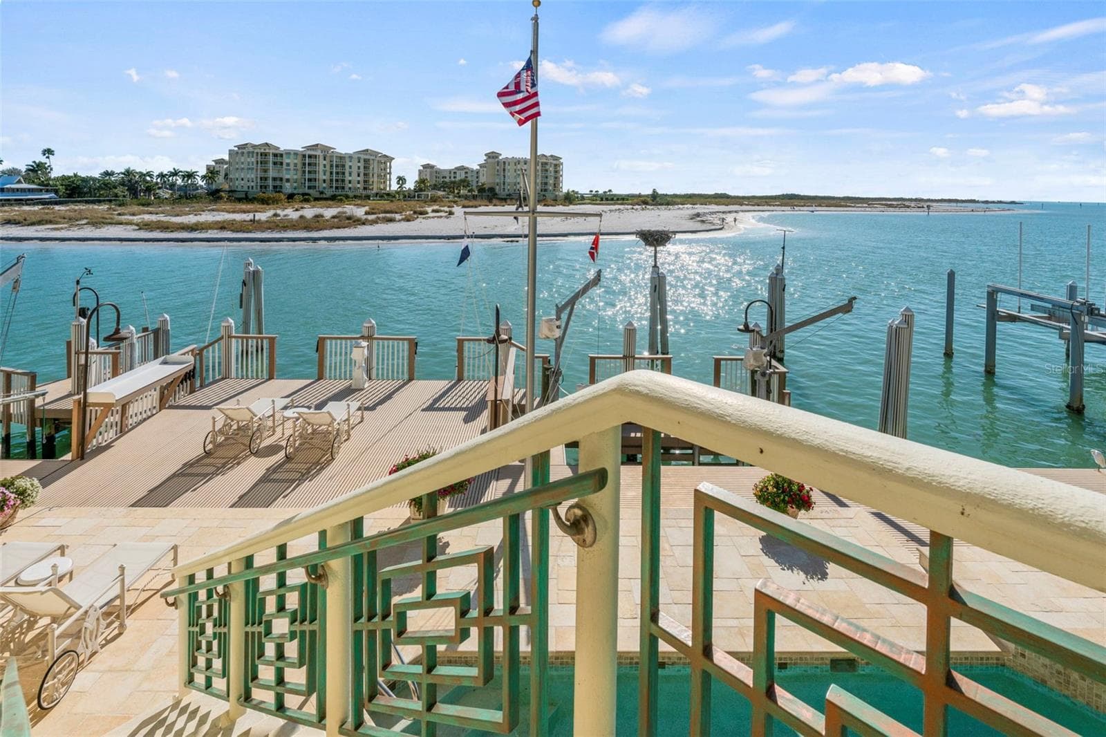 Stairway from the Living Level to the Pool Level - 964 MONTE CRISTO BLVD, TIERRA VERDE