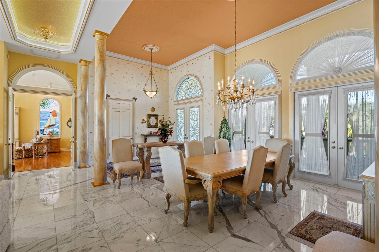 Formal Entry and Dining Room with Marble Floors - 964 MONTE CRISTO BLVD, TIERRA VERDE