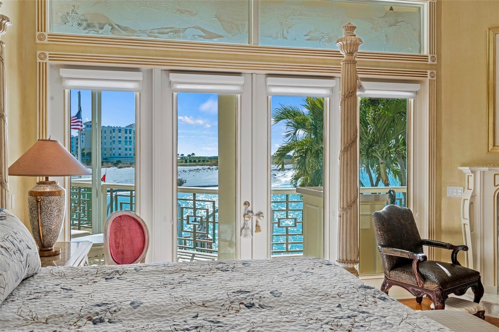 Primary Suite with Gulf Views and French Doors to the Balcony - 964 MONTE CRISTO BLVD, TIERRA VERDE