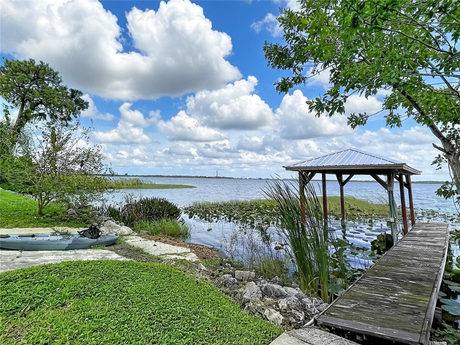 Lakefront view and dock and ramp - 1348 EDGEWATER BEACH DR, LAKELAND