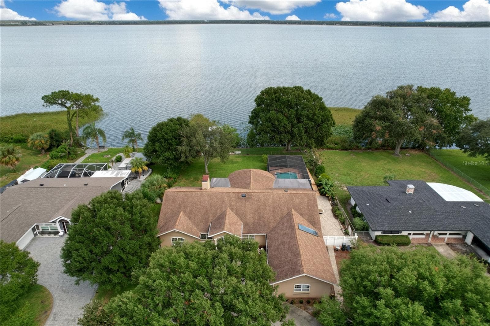 Aerial View looking to lake and backyard - 1348 EDGEWATER BEACH DR, LAKELAND