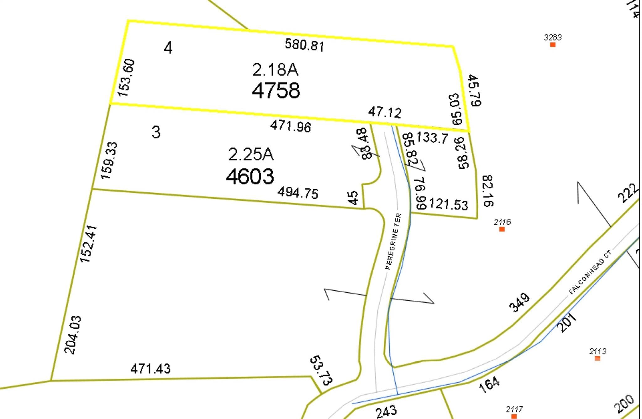 Map Showing Water Lines - Lot# 3 Peregrine Terrace, Lenoir