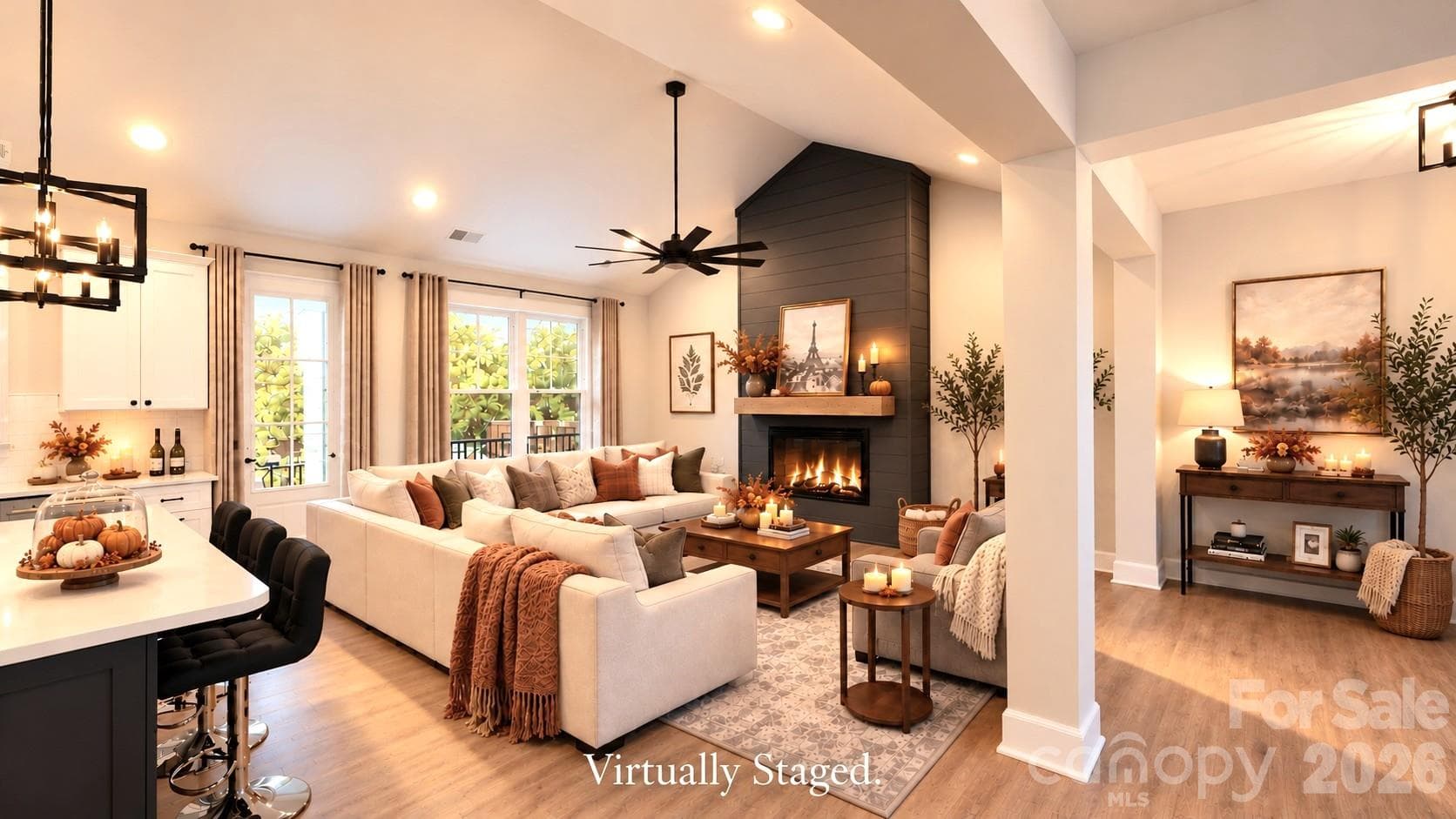 Modern living with open plan with lots of architectural features. (Virtually staged.) - 1205 Coppergate Drive, Salisbury