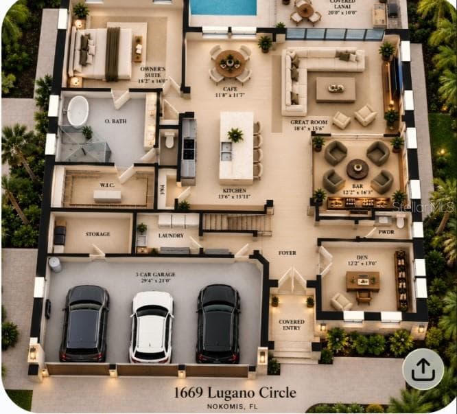 Potential Layout for home floor plan - 1669 LUGANO CIR, NOKOMIS