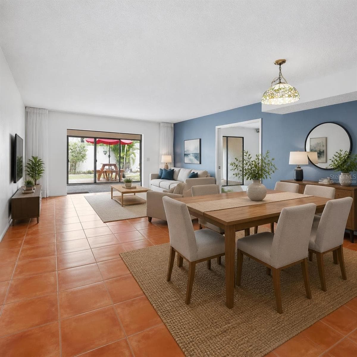 Living/Dining area - virtually staged - 509 LAKESIDE DR #509, BRADENTON