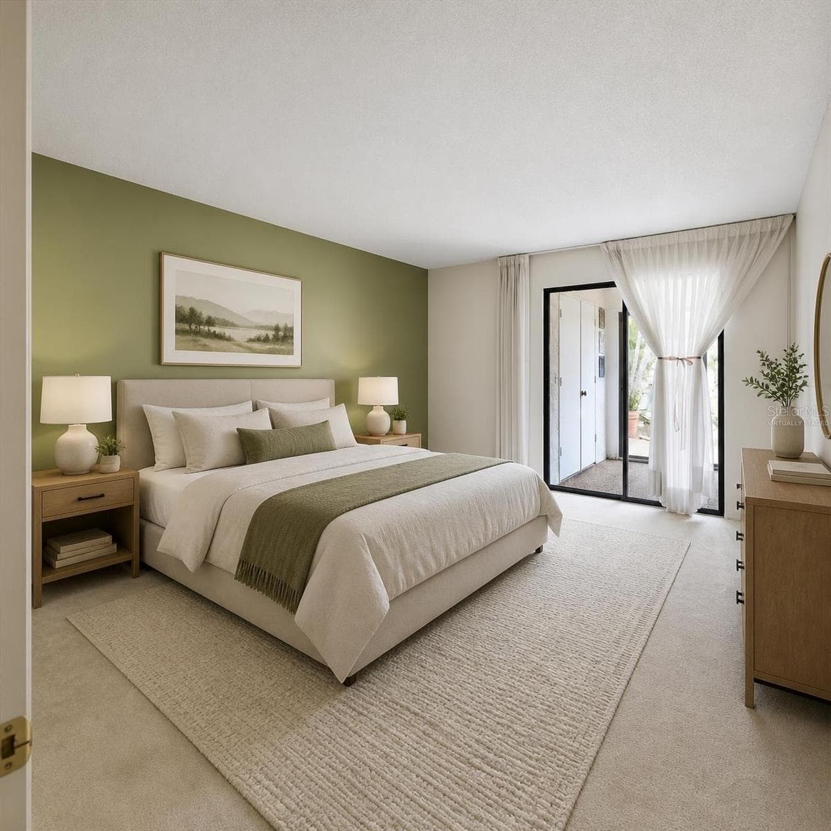 Primary bedroom - Virtually Staged - 509 LAKESIDE DR #509, BRADENTON