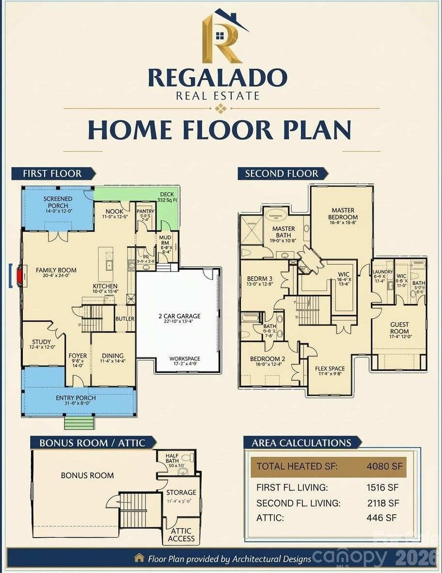3-Level Floorplan - 14242 E Rocky River Road, Davidson