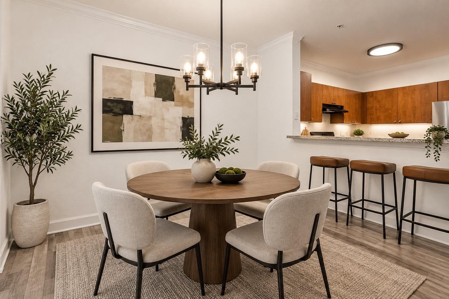 Virtual Staged Dining Room - 300 E SOUTH ST #2001, ORLANDO