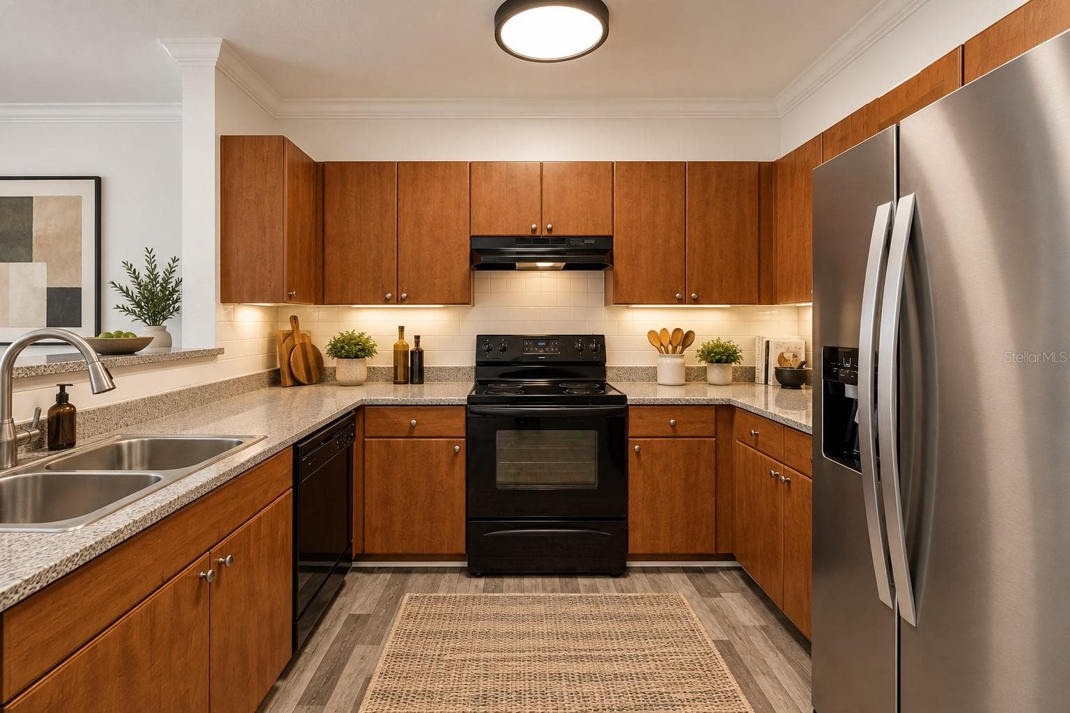 Virtual Staged Kitchen - 300 E SOUTH ST #2001, ORLANDO