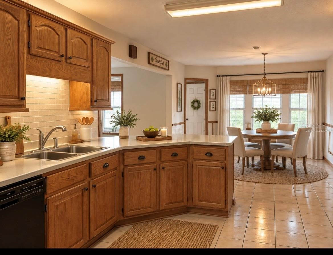 Virtually staged kitchen and breakfast nook - 9479 SE 70TH TER, OCALA