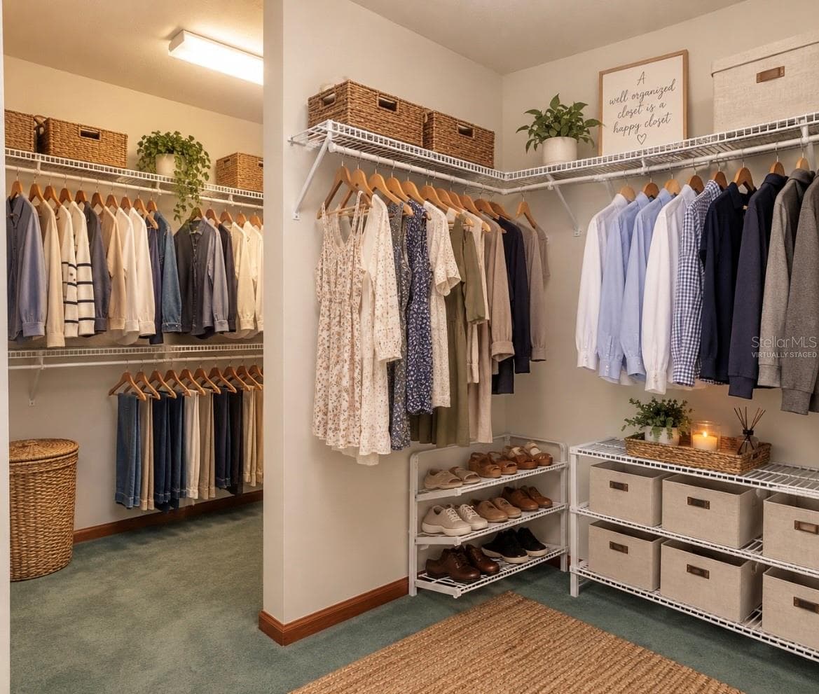 Virtually staged primary closet. - 9479 SE 70TH TER, OCALA