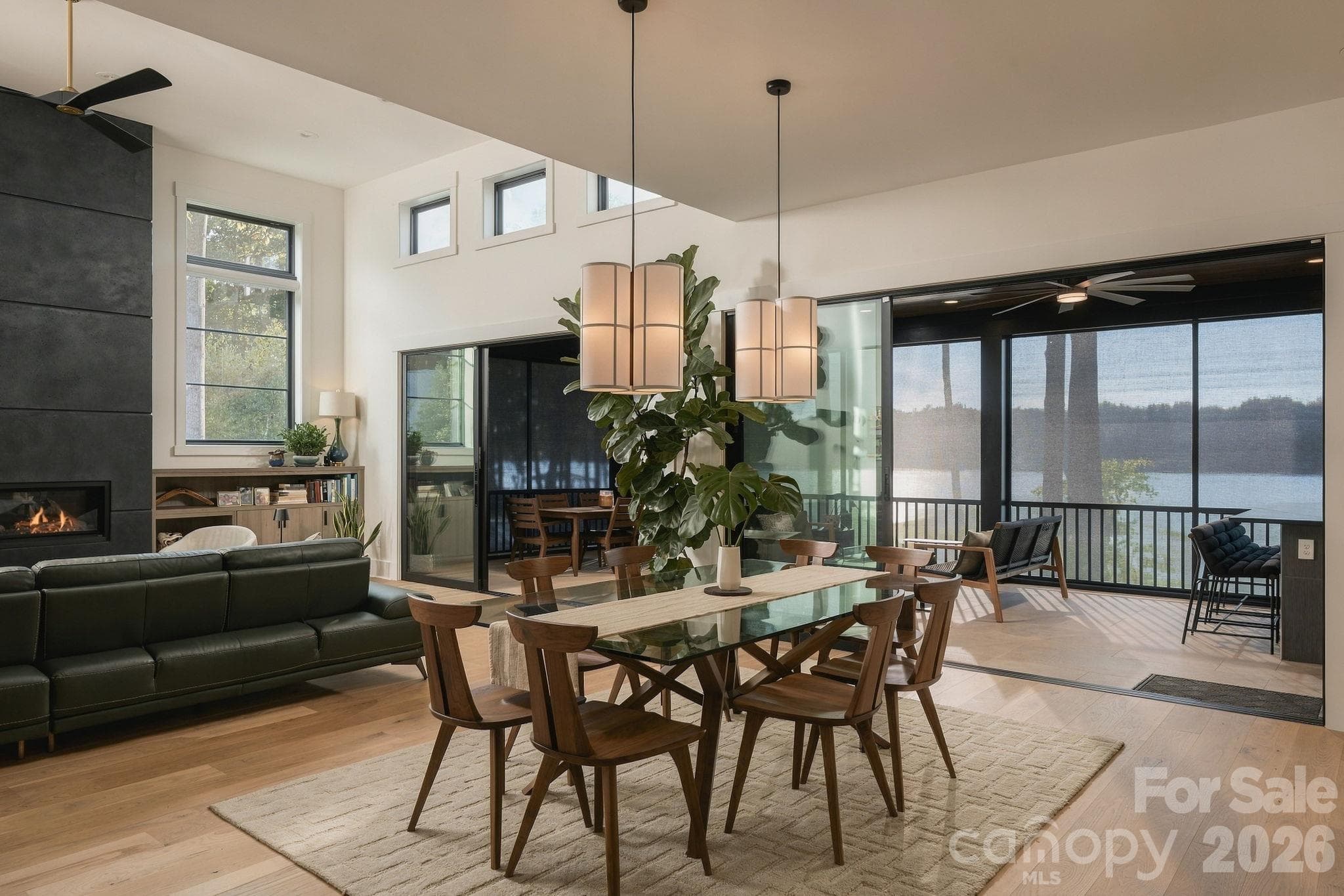 Living Room opens to Screened in Extension / Porch - 298 Marietta Road, Mooresville