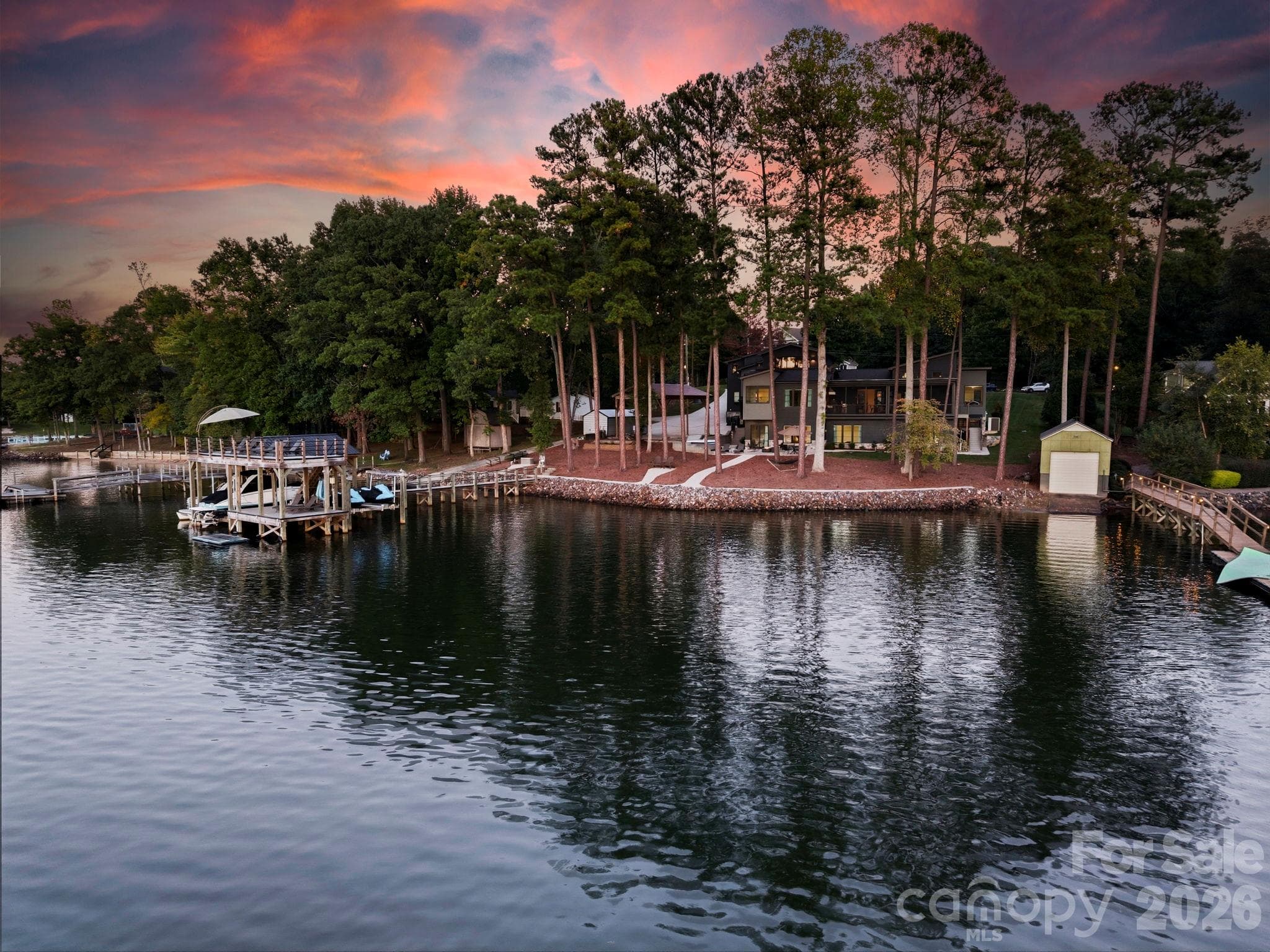 Beautiful view of the property from the lake - 298 Marietta Road, Mooresville
