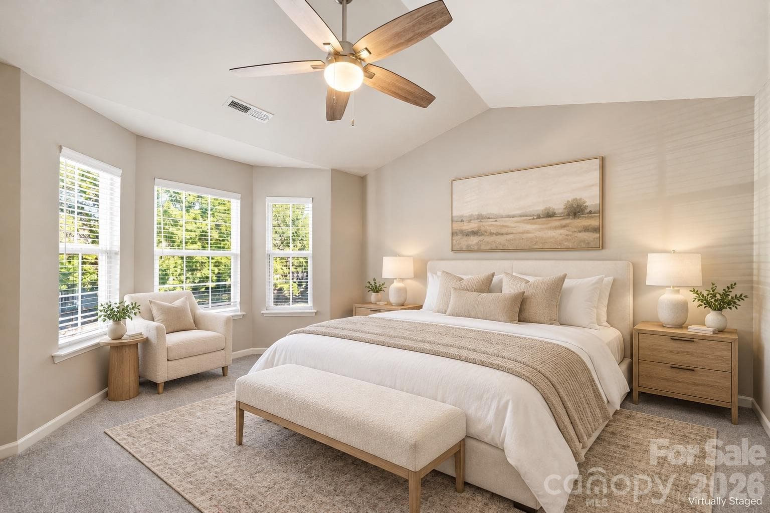 Virtually Staged Primary Bedroom - 687 Rock Lake Glen, Fort Mill