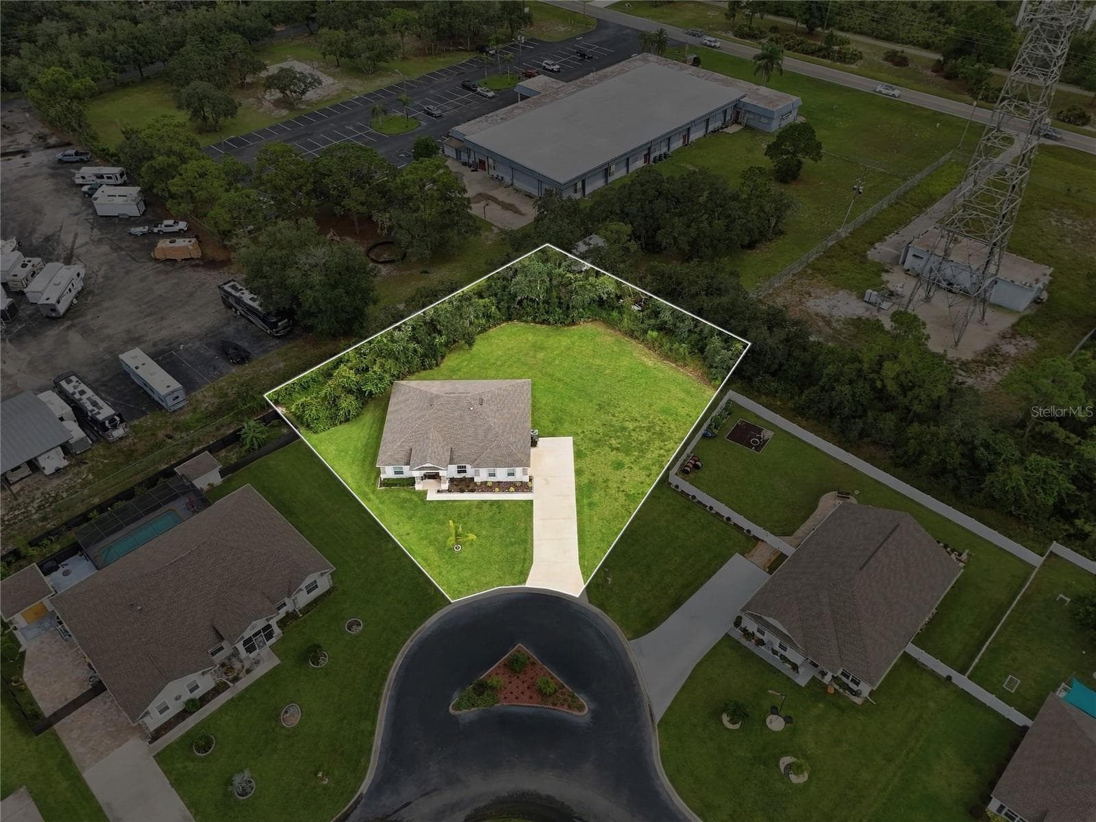 Overhead view of the lot which is just over 1/2 of an acre - 5020 MOSS HAMMOCK TRL, SEBRING