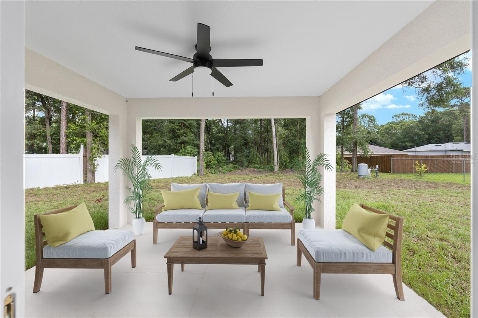 Model Home Covered Rear Patio Virtually Staged - 6501 NW 61ST LN, OCALA