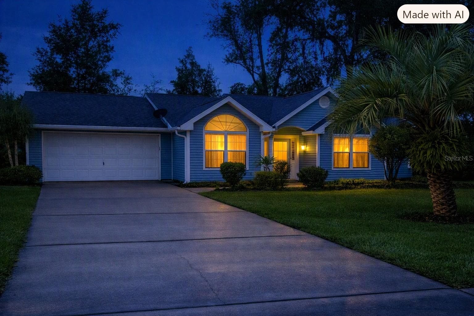 Virtually enhanced evening shot - 10816 SW 83RD AVE, OCALA