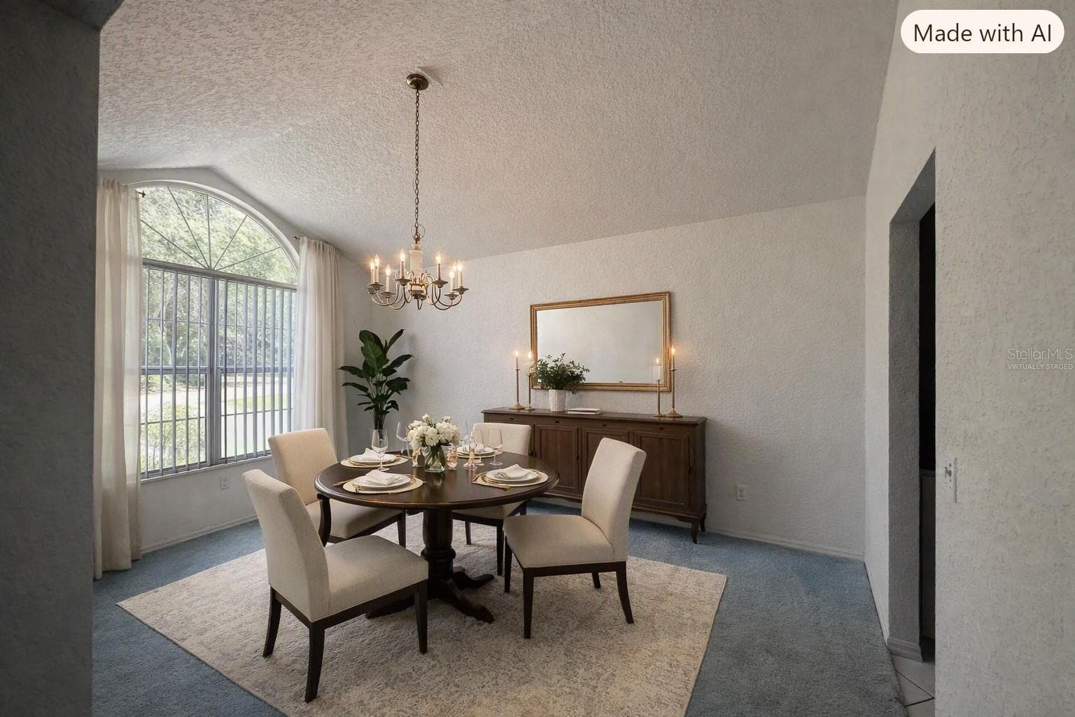 Virtually Staged-Dining Room with vaulted ceiling - 10816 SW 83RD AVE, OCALA