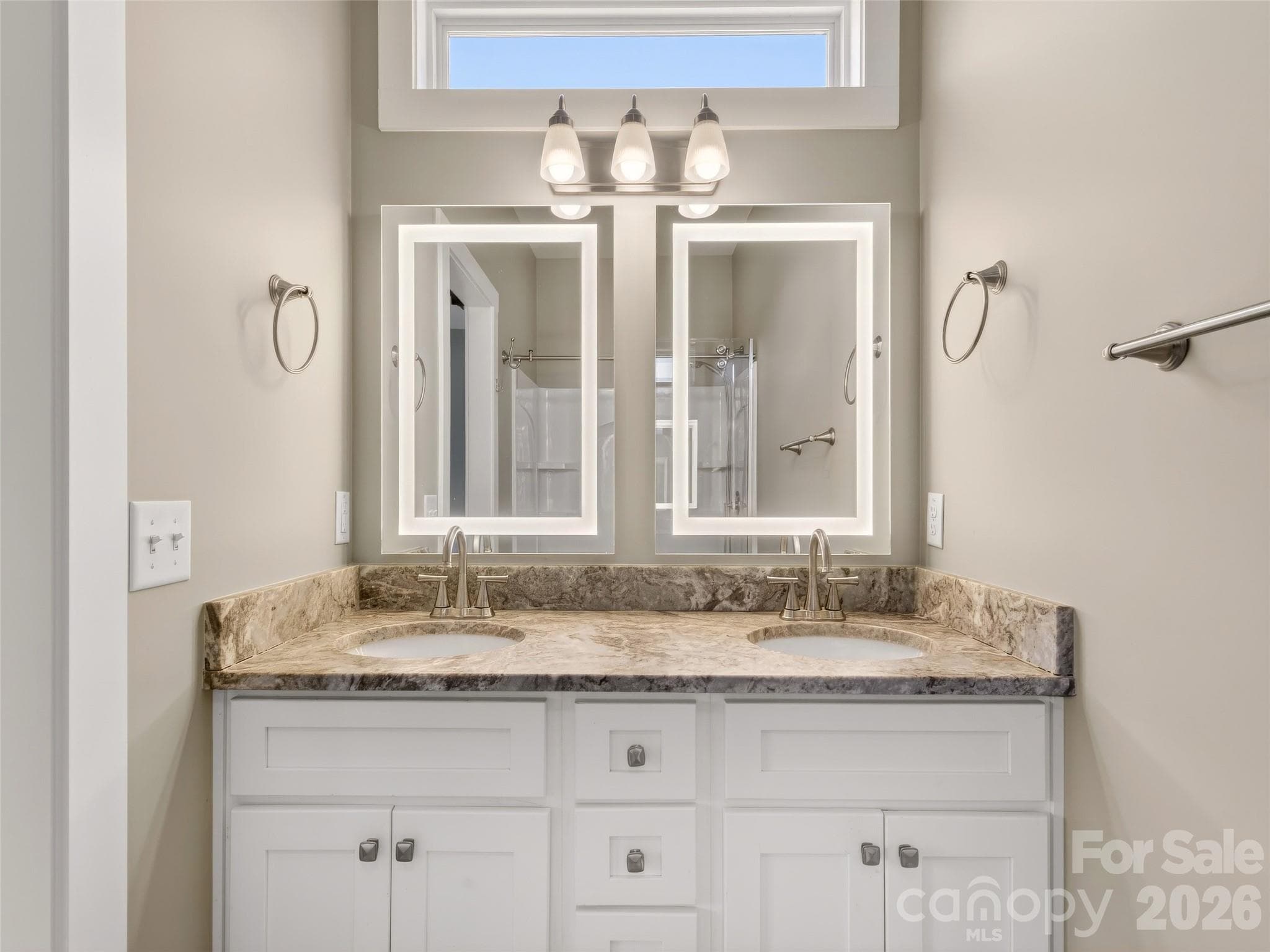 Primary Bathroom with Illuminated touch mirrors - 133 Asher Lane, Etowah
