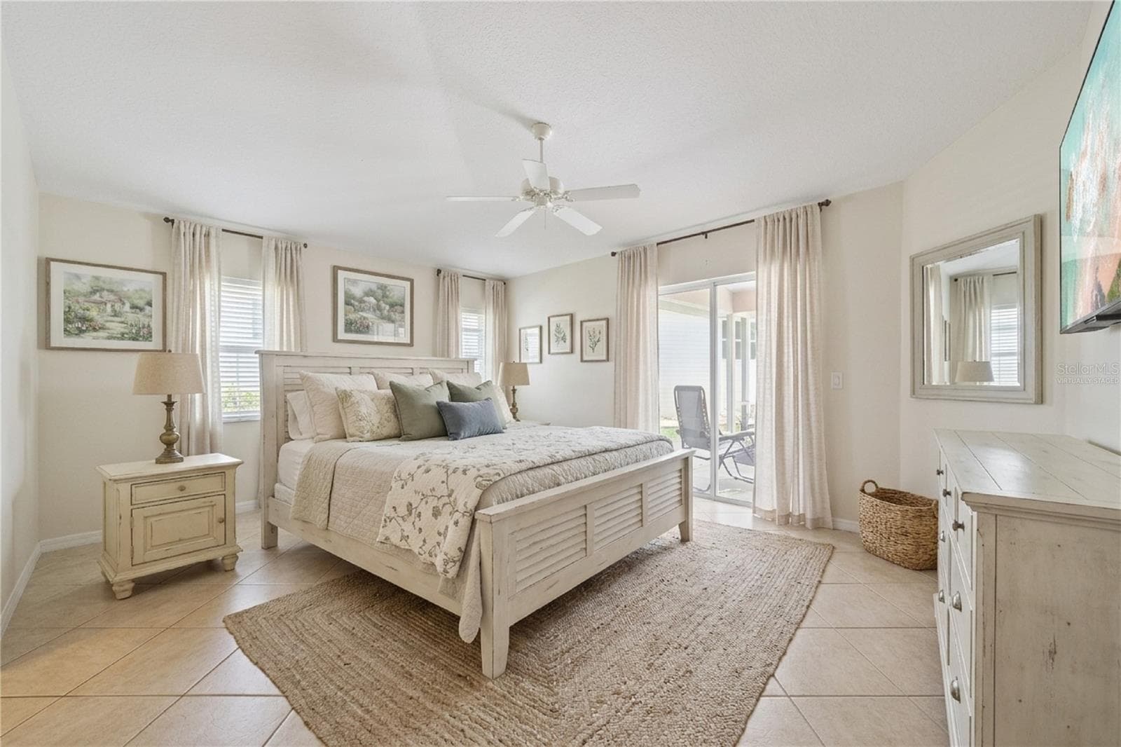 Virtually Staged Primary Bedroom - 21101 BRAVEHEART DR, LEESBURG