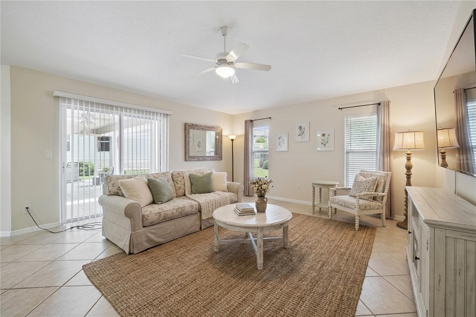 Virtually Staged Family Room - 21101 BRAVEHEART DR, LEESBURG
