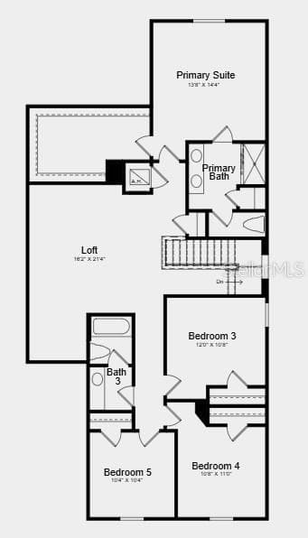 Floor 2 Plan: Additional Highlights Include: GE refrigerator, laundry package, and whole house blinds. - 5309 LOGGIA LN, KISSIMMEE