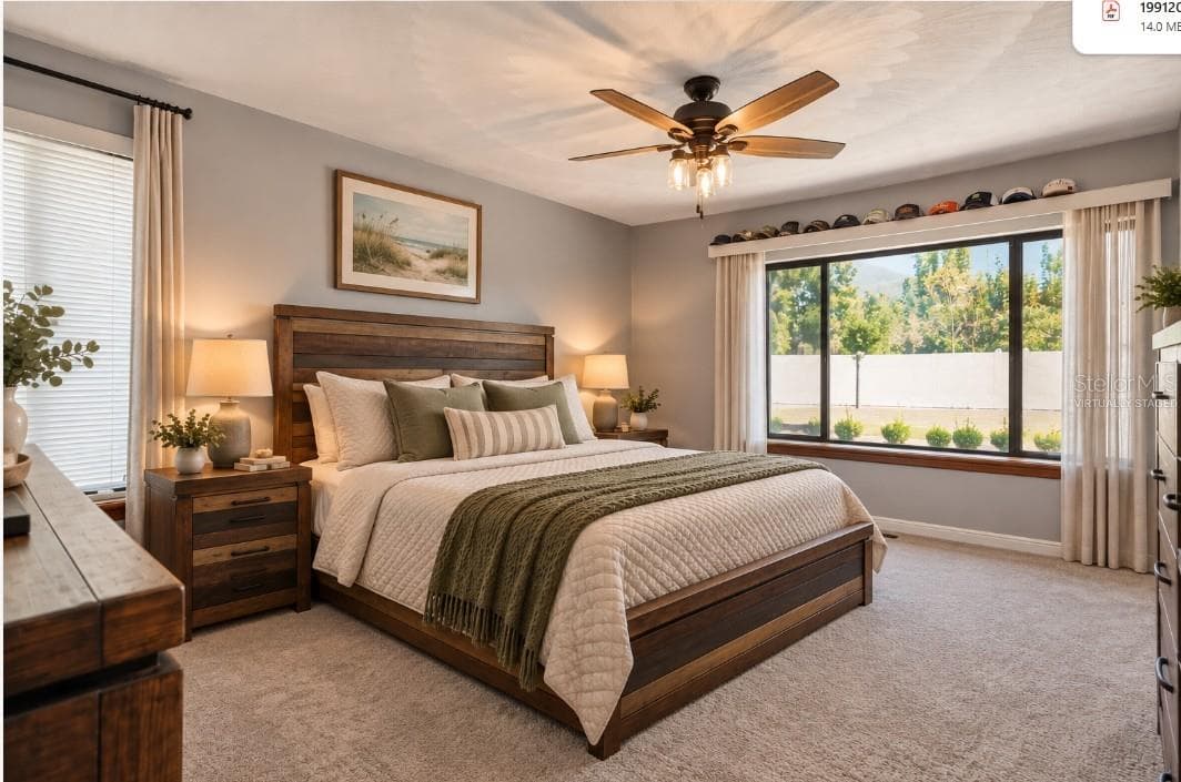 virtually staged Primary bedroom - 168 COMMUNITY DR, DEBARY