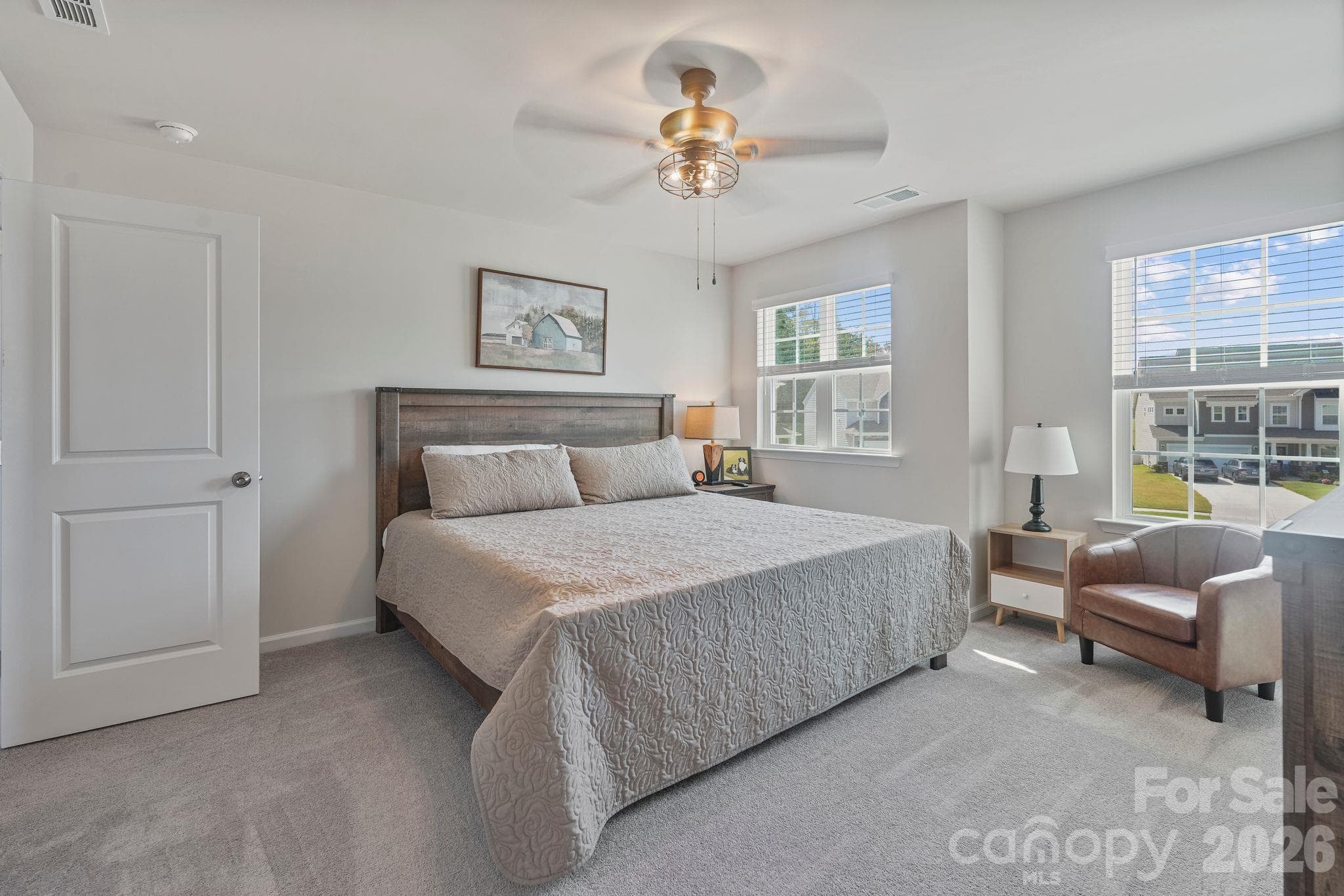 Spacious upstairs secondary bedroom featuring its own private full bathroom - 107 Hollywood Court, Troutman