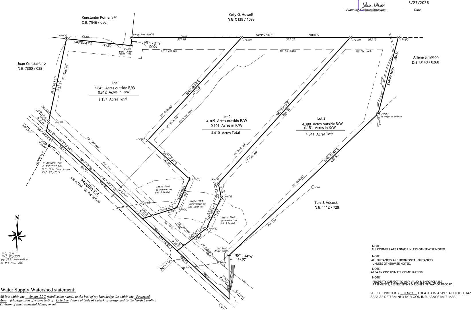 Acreage at 3527 Medlin Road, Monroe, photo 2 of 3