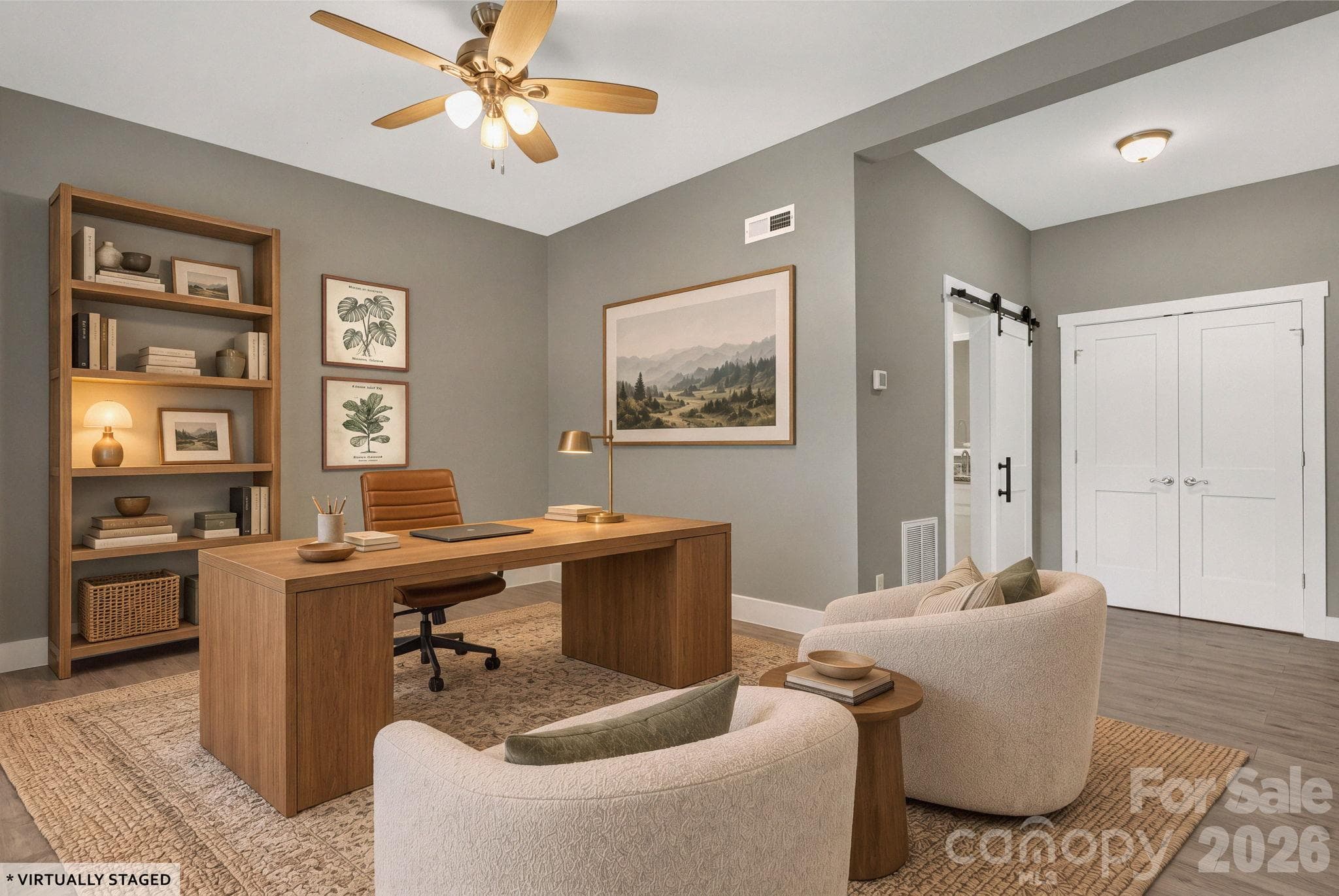 Lower Level virtually staged to show office area - 133 Asher Lane, Etowah