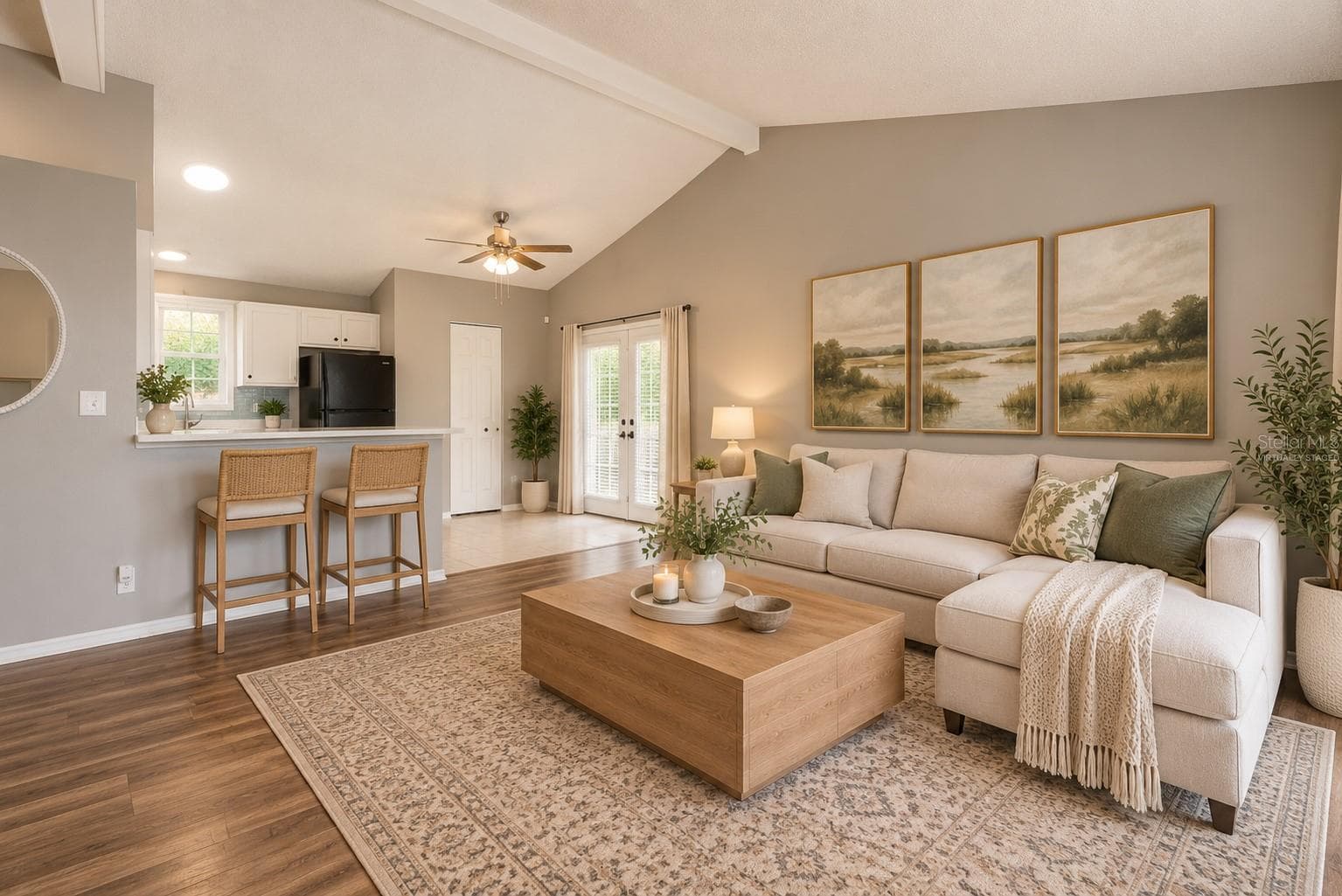 Living Area- Virtually Staged - 8704 MARLIN CT, TAMPA