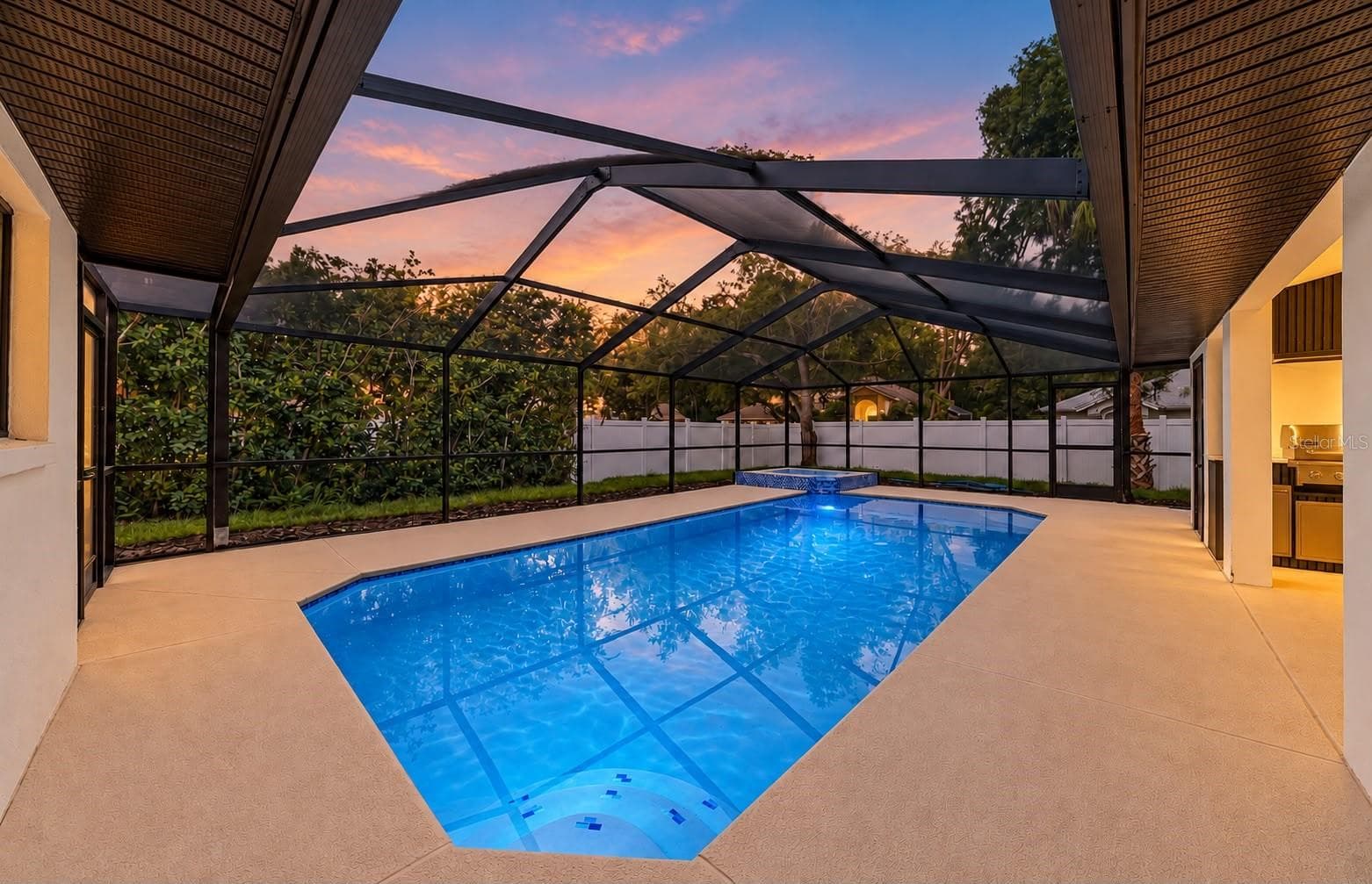 Pool Area - Twilight - 4901 HALLSTEAD WAY, TAMPA