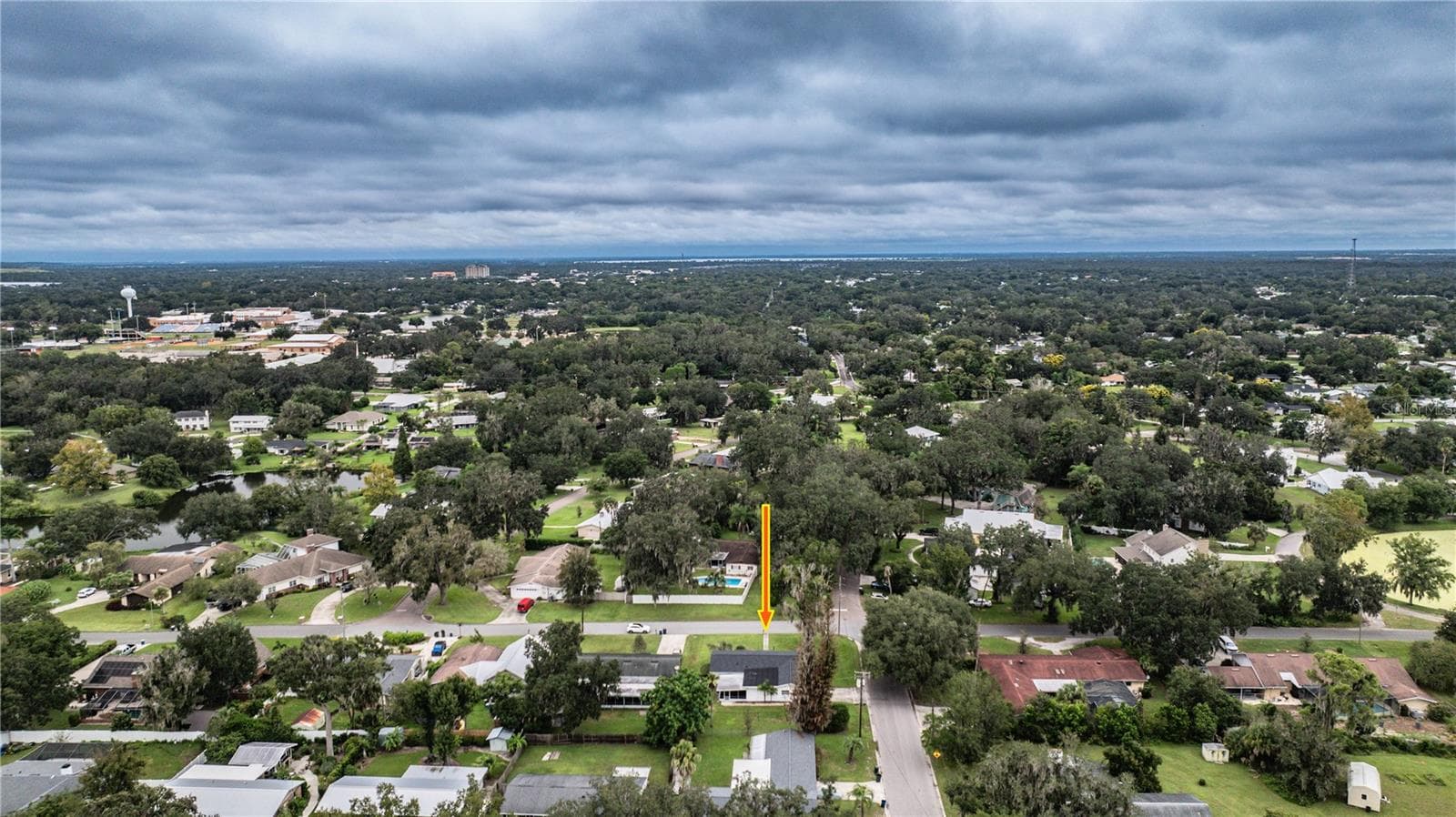 Back of house aerial - 975 E MANN RD, BARTOW