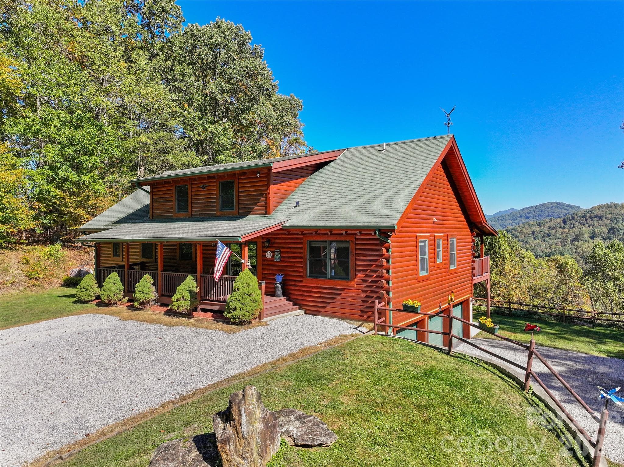 Classic log home craftsmanship surrounded by natural mountain beauty. - 124 Borges Lane, Waynesville