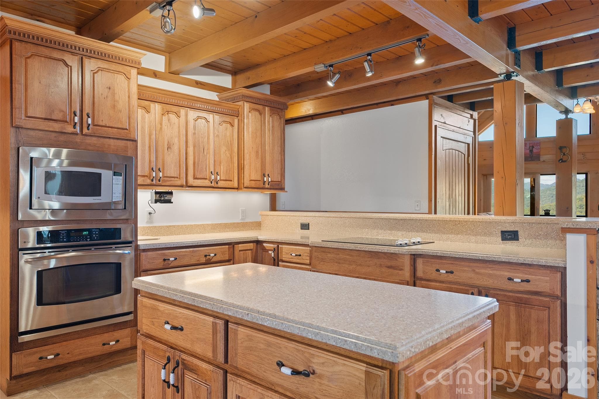 Stainless steel appliances, extensive counter space, and custom cabinetry. - 124 Borges Lane, Waynesville
