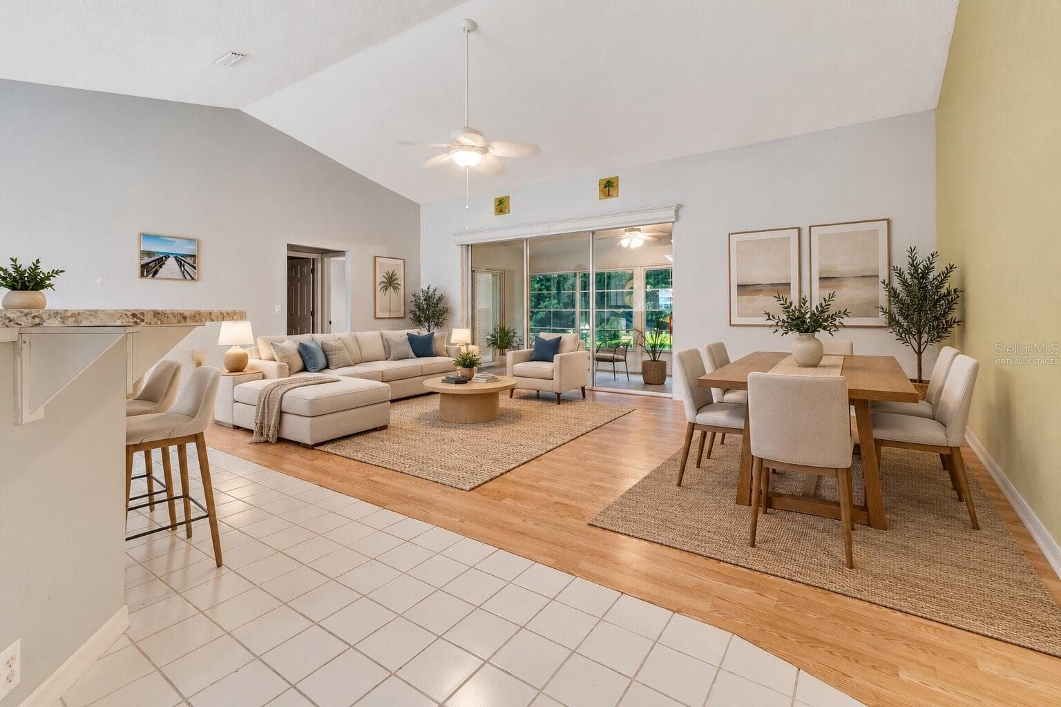 Virtually Staged Living Room/Dining Room - 5124 LINKS LN, LEESBURG