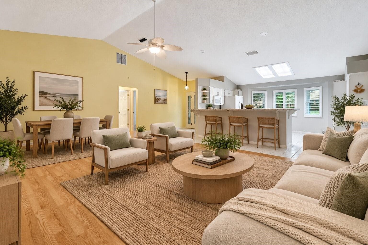 Virtually Staged Living Room/Dining Room - 5124 LINKS LN, LEESBURG
