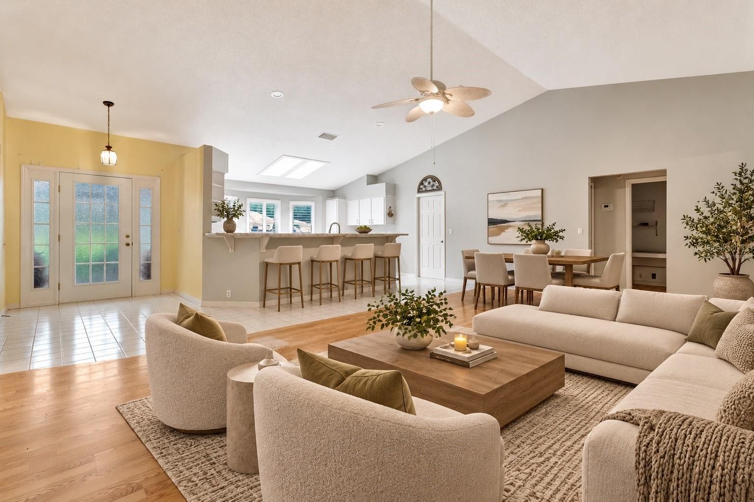 Virtually Staged Living Room/Dining Room - 5124 LINKS LN, LEESBURG