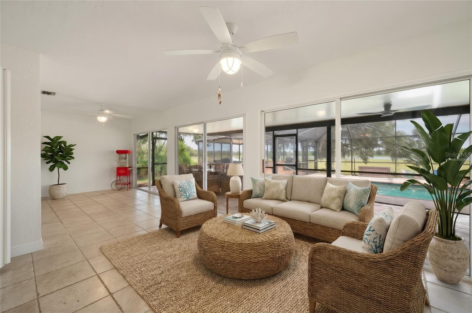 Florida Room Virtually Staged - 2508 TROPICAIRE BLVD, NORTH PORT