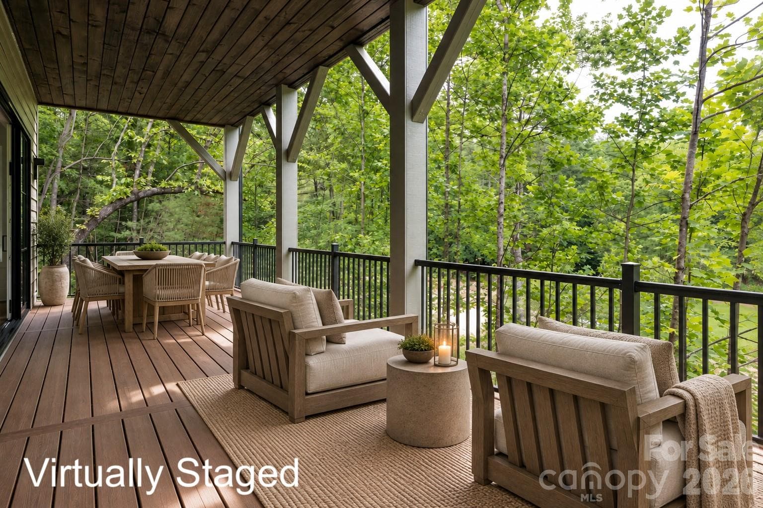 Virtually staged porch - 58 Blackgum Court, Hendersonville