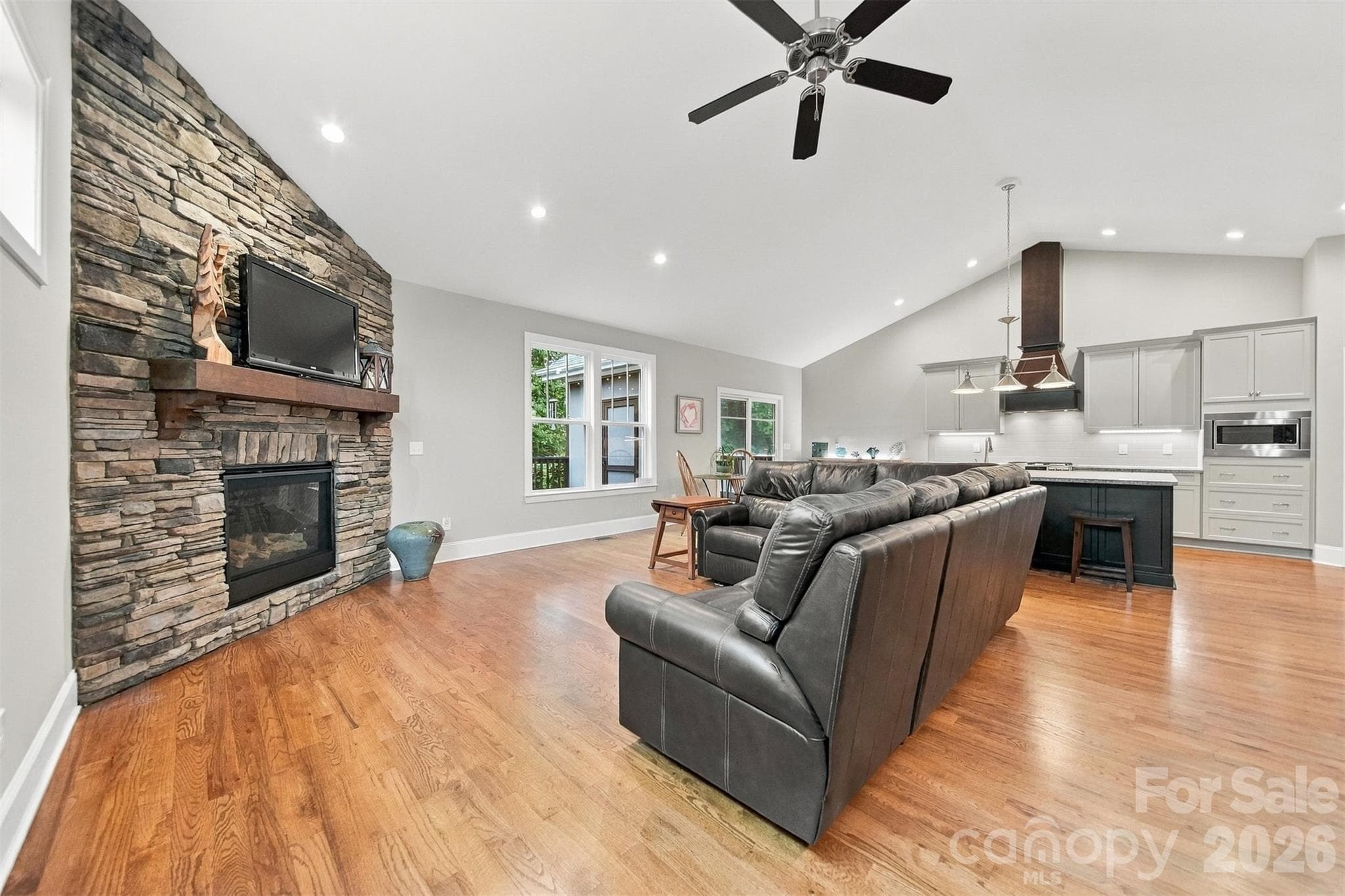 Living Room with Gas Fireplace - 3901 12th Street NE, Hickory