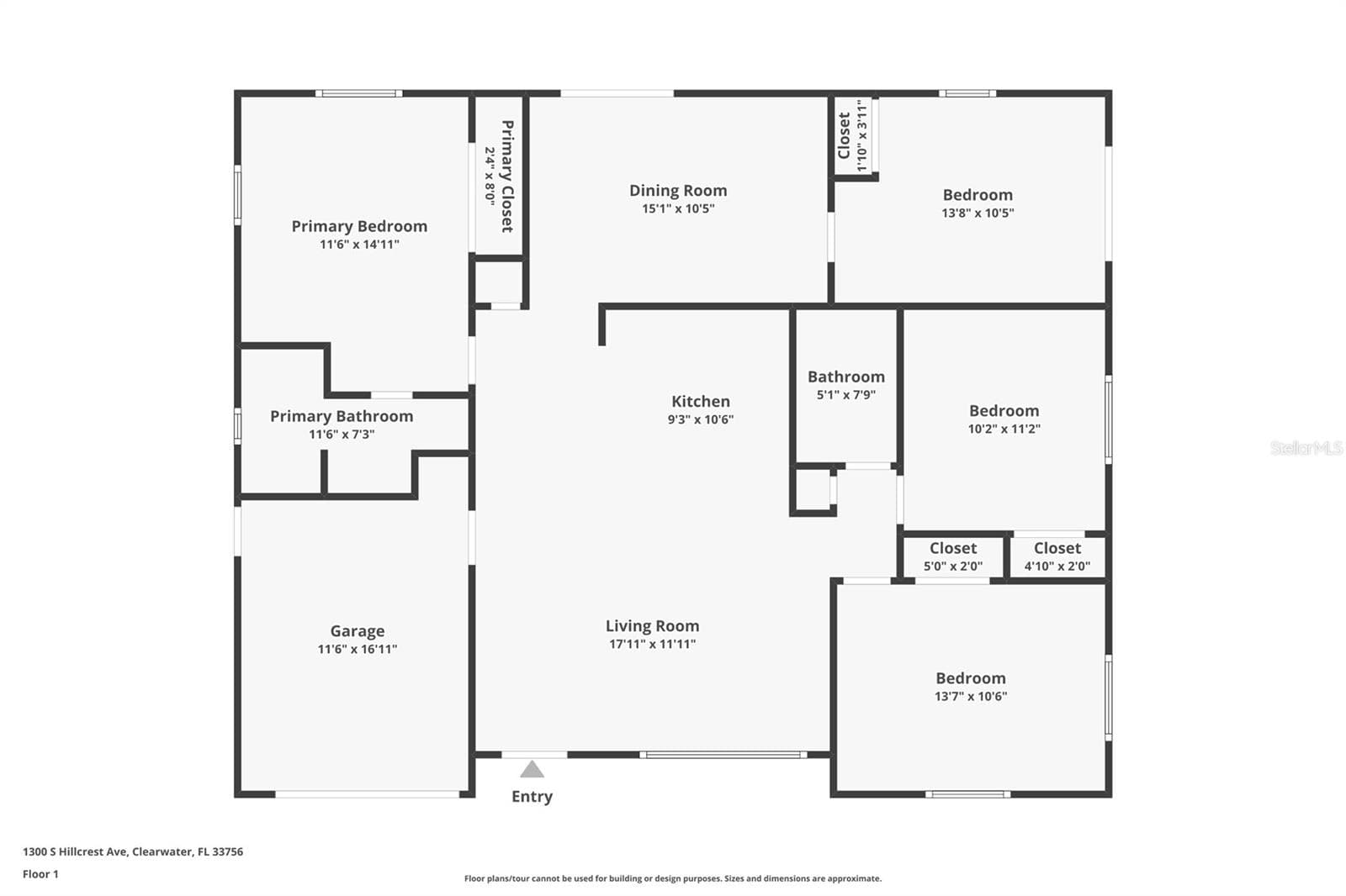 Single Family Residence at 1300 S HILLCREST AVE, CLEARWATER, photo 4 of 54