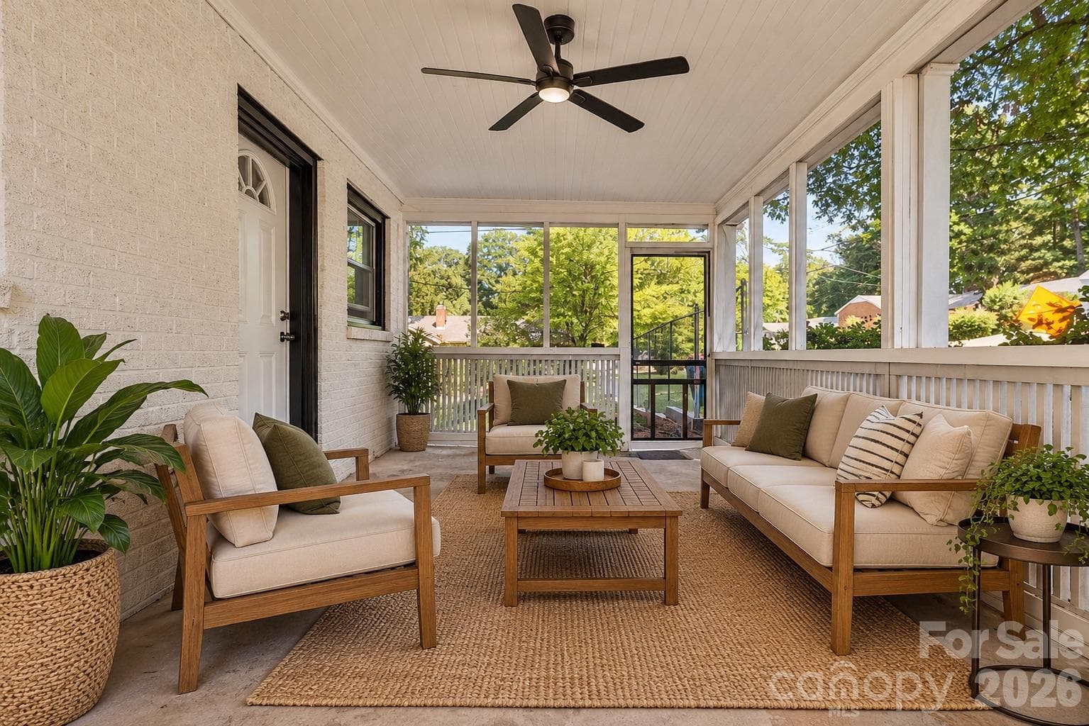 virtually staged screened porch - 425 Roberts Street, Salisbury