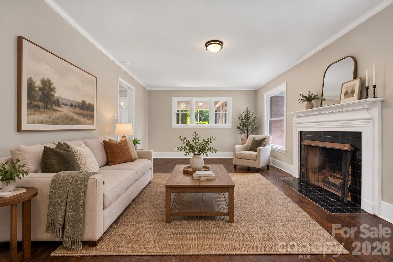 virtual staging of living room - 425 Roberts Street, Salisbury