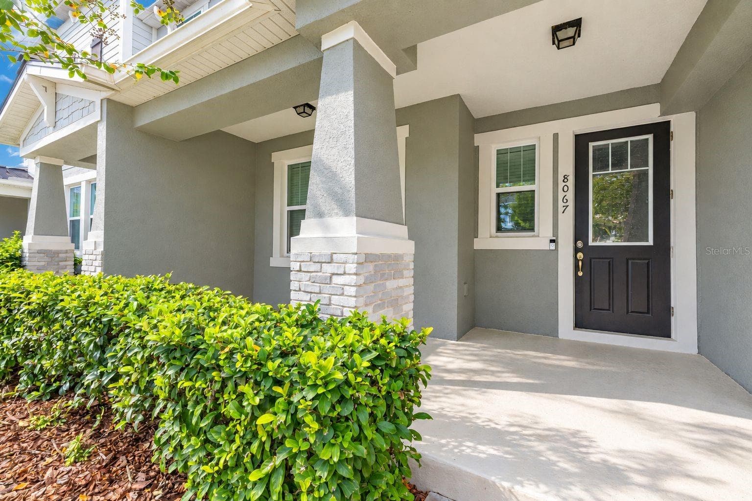 Upgraded front door with a glass insert for letting in natural light - 8067 GLENLLOYD AVE, WINTER GARDEN
