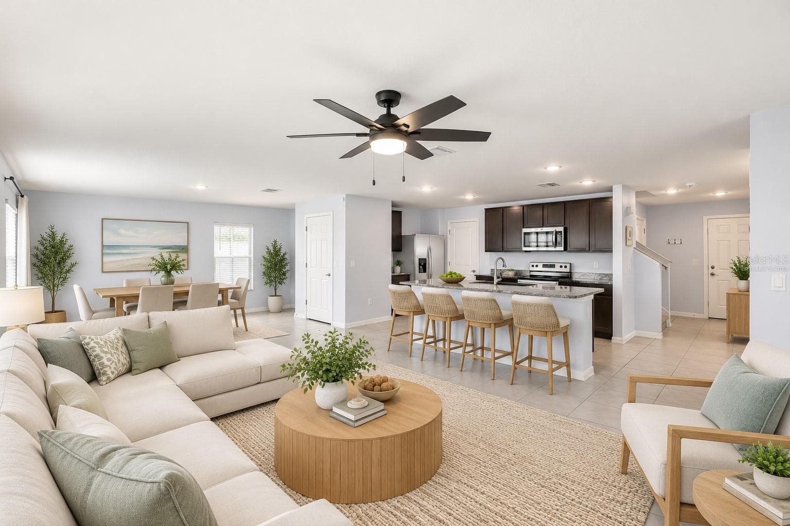Virtually staged kitchen island - 10116 CHARLOTTE DR, PARRISH