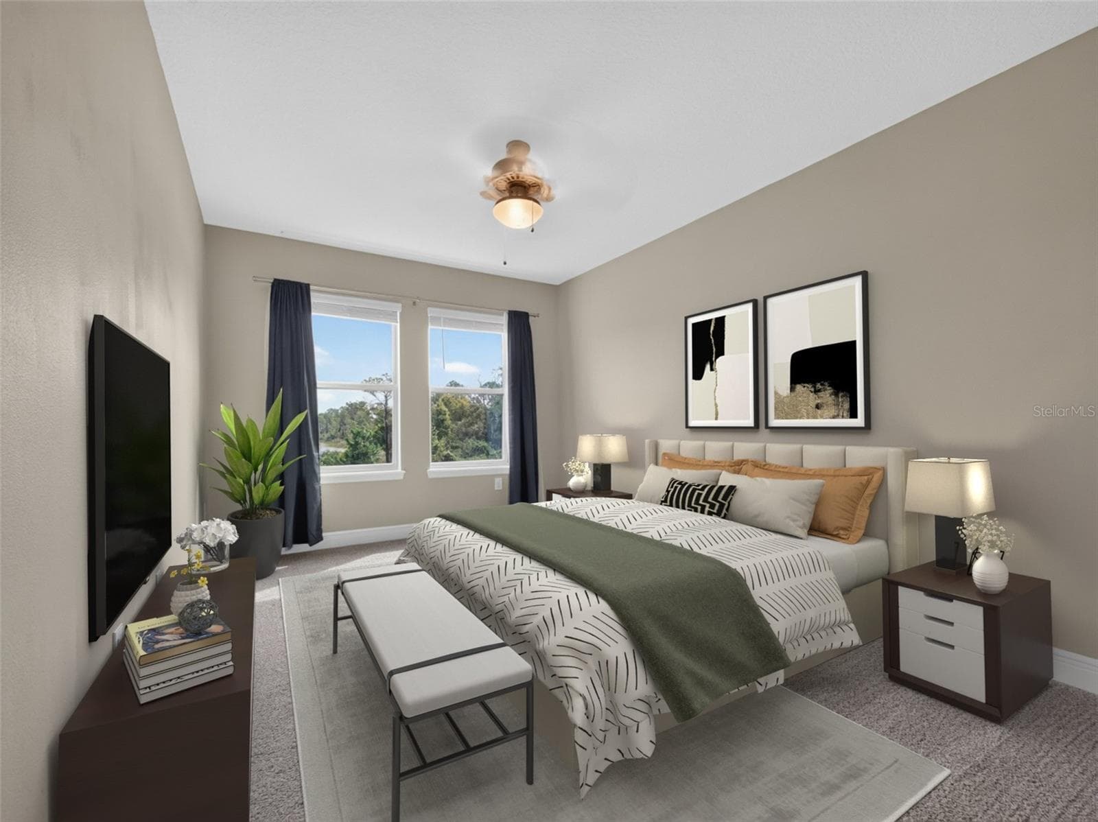 Staged bedroom - 9849 LOST CREEK DR, WINTER GARDEN