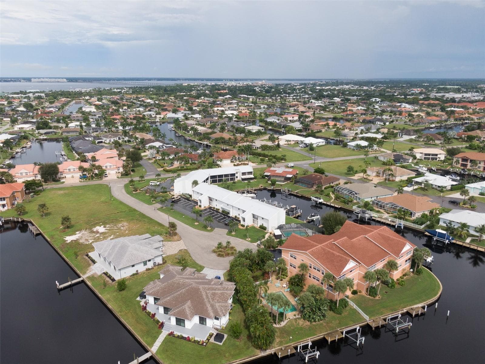 Arial View Charlotte Harbor in the Distance and Sunseeker Resort - 1318 WESLEY DR #124B, PUNTA GORDA