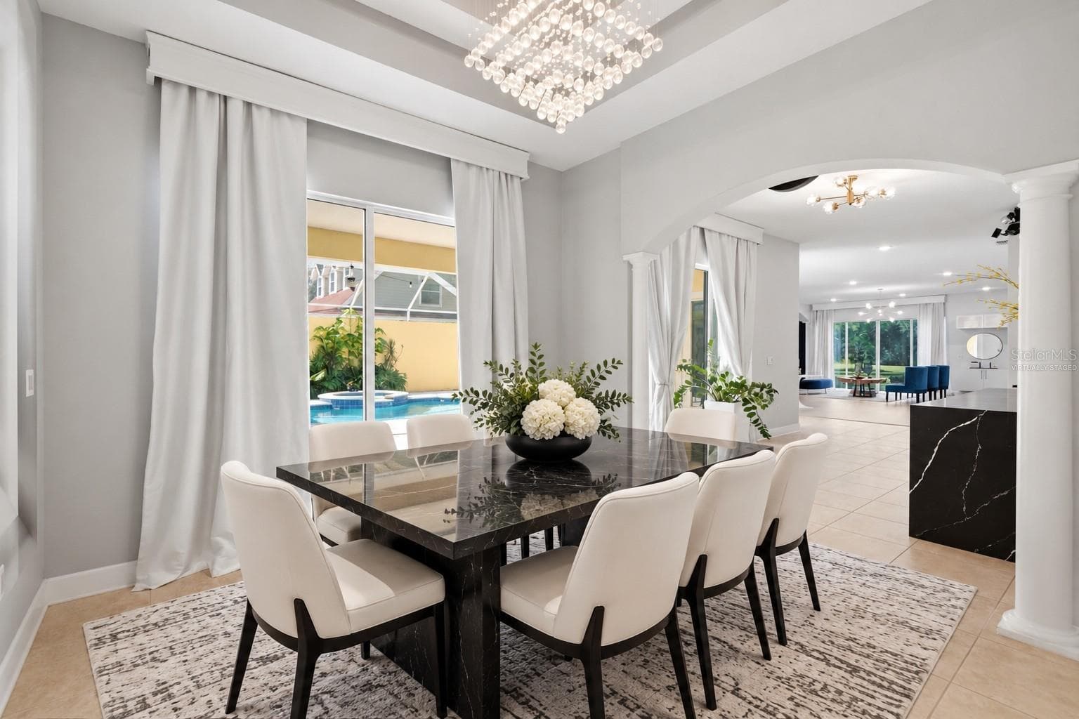 Dining Area-Virtually Staged - 19930 DOLORES ANN CT, LUTZ